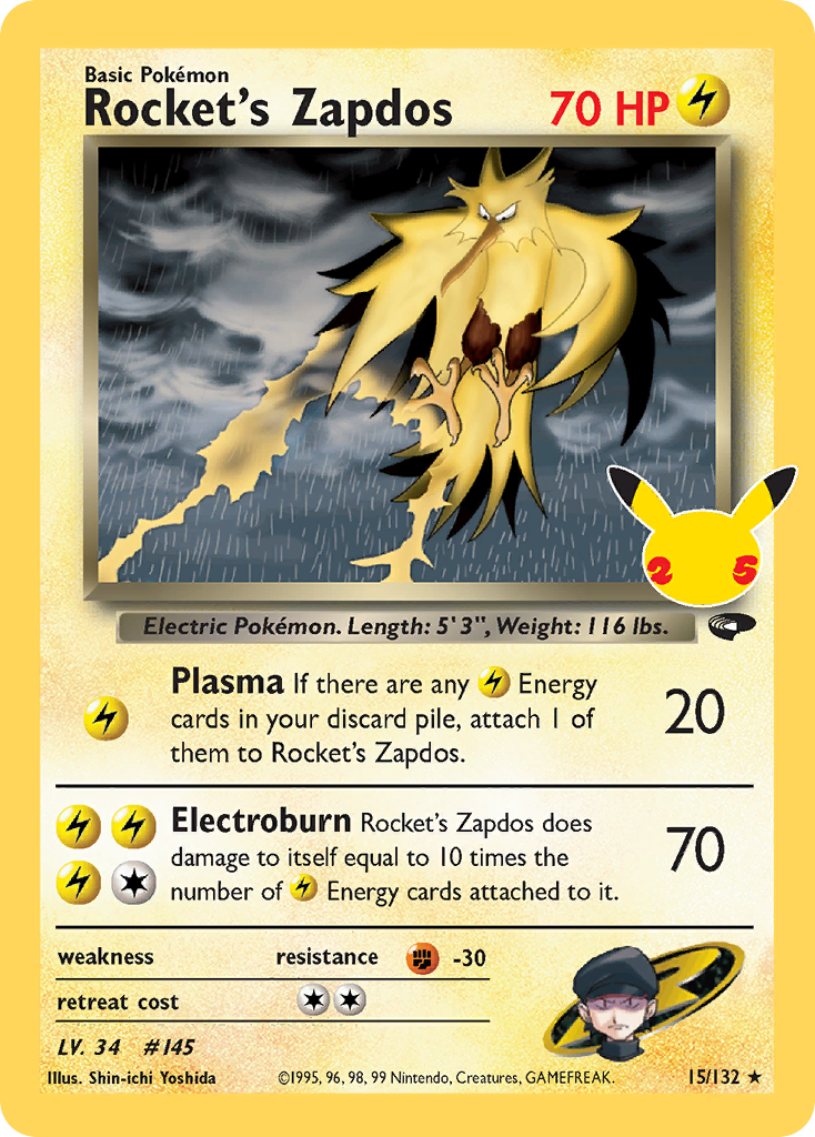 Rocket's Zapdos CC007 Celebrations Classic Collection
