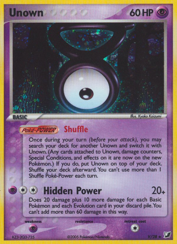 Unown V Unseen Forces Unown Collection