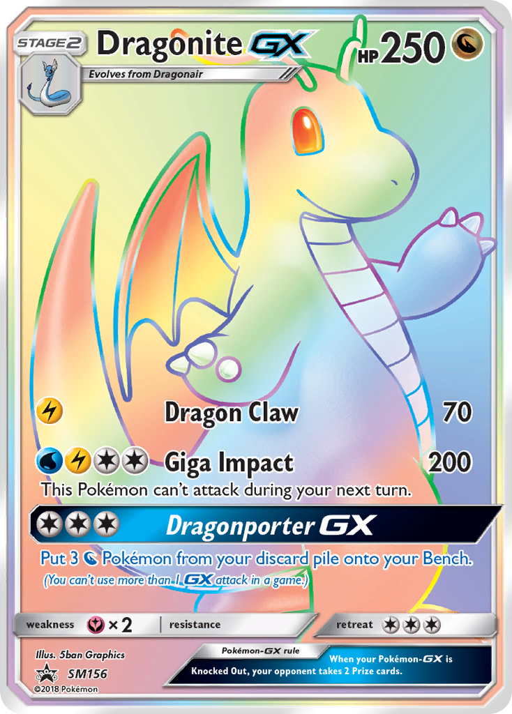 Dragonite GX SM156 SM Black Star Promos