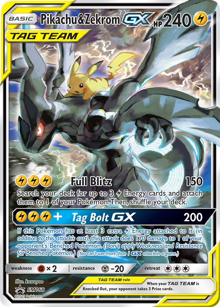 Pikachu & Zekrom GX SM168 SM Black Star Promos