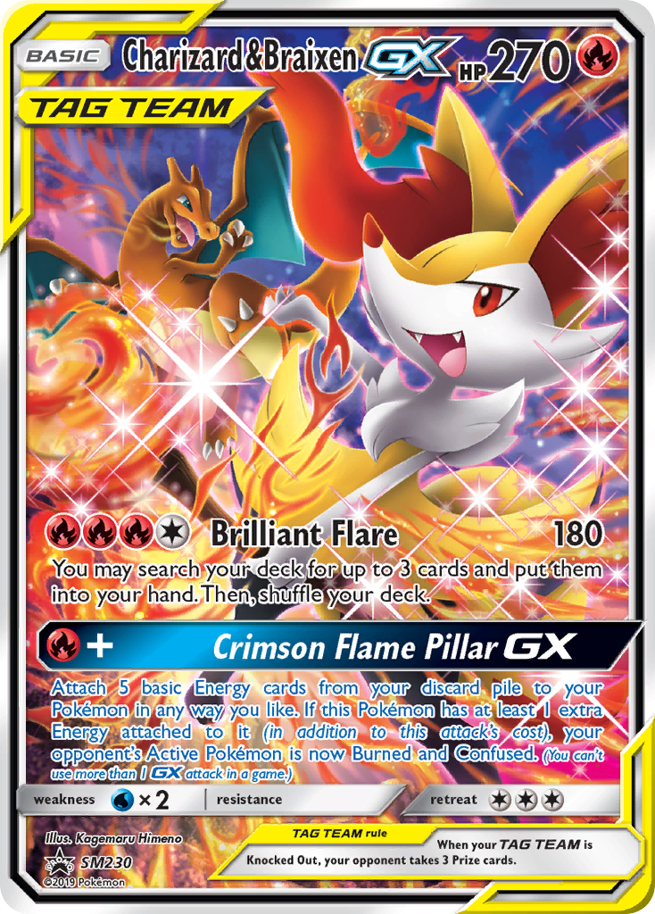 Charizard & Braixen GX SM230 SM Black Star Promos