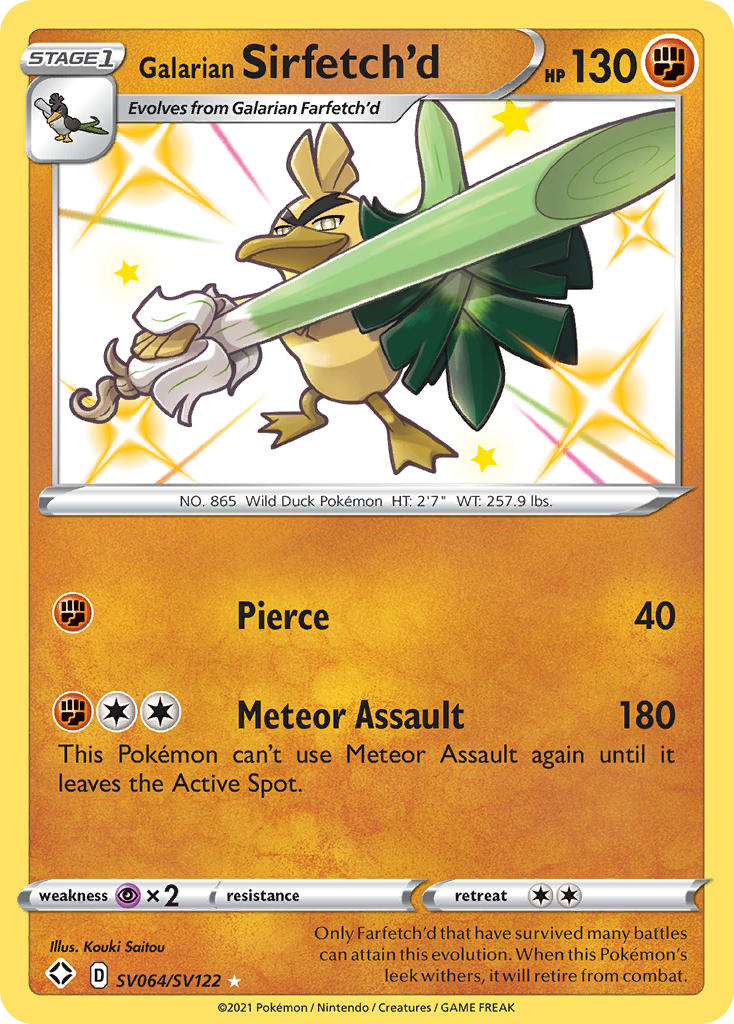 Galarian Sirfetch'd SV064 Shining Fates Shiny Vault