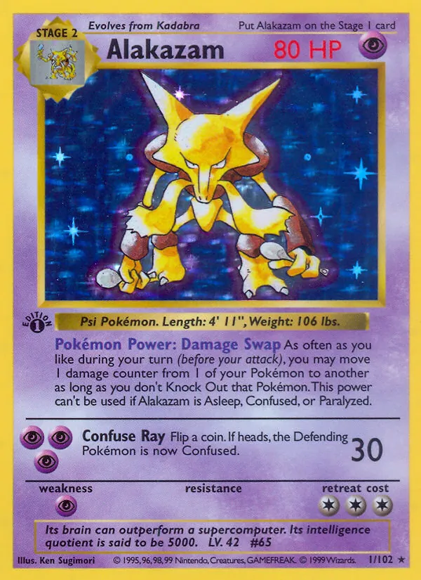 Alakazam 1/102 Base Set