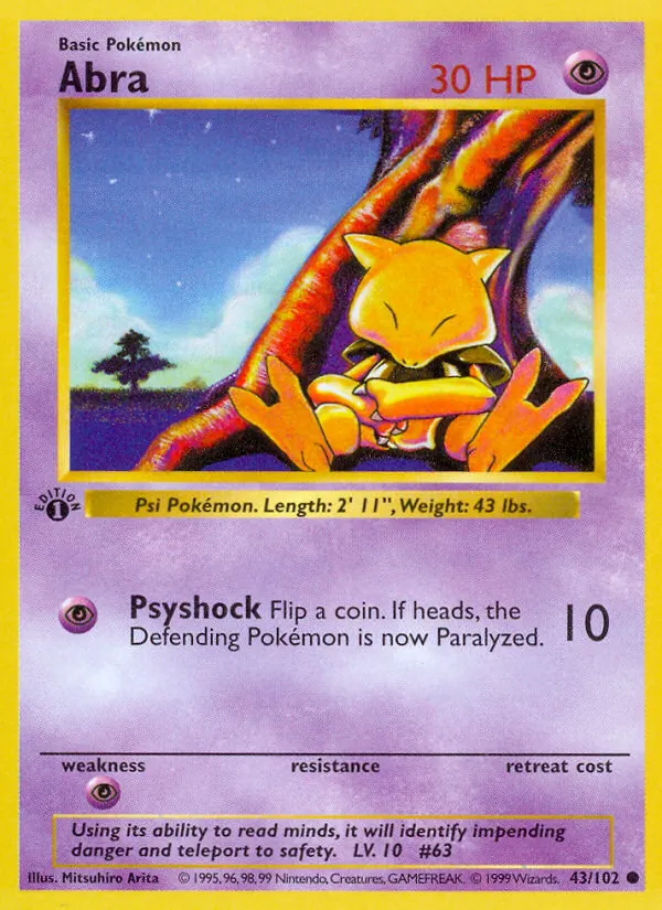 Abra 43/102 Base Set