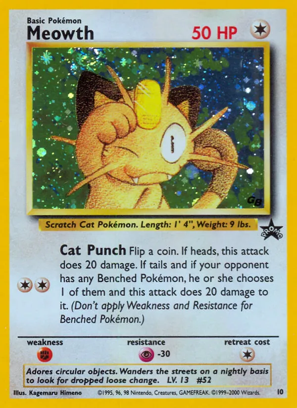 Meowth 10/53 Wizards Black Star Promos