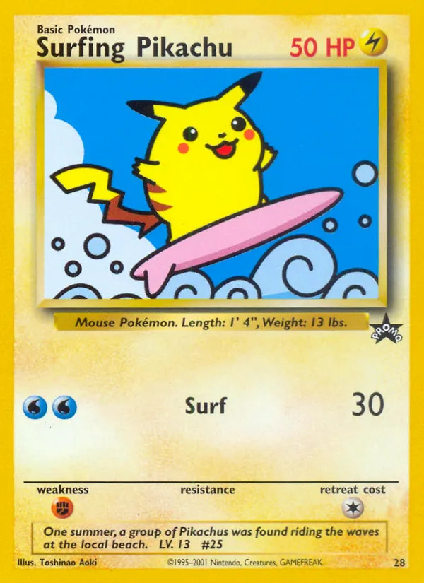 Surfing Pikachu 28/53 Wizards Black Star Promos