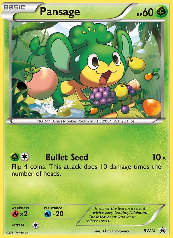 Pansage BW14 BW Black Star Promos