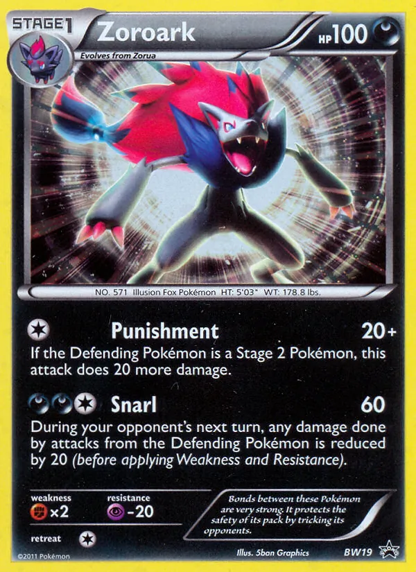 Zoroark BW19 BW Black Star Promos