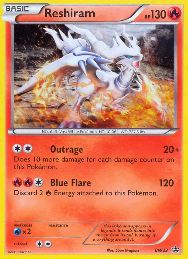 Reshiram BW23 BW Black Star Promos