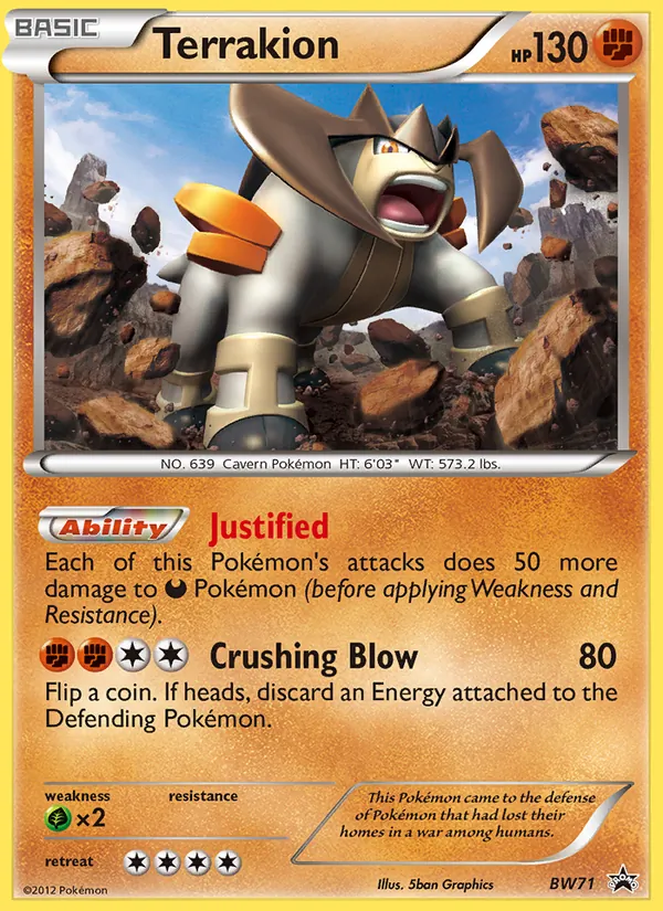 Terrakion BW71 BW Black Star Promos
