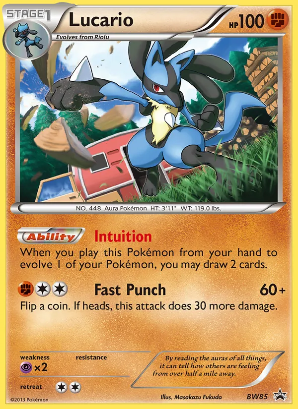 Lucario BW85 BW Black Star Promos
