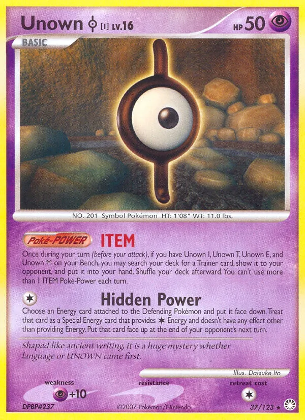 Unown I 37/123 Mysterious Treasures