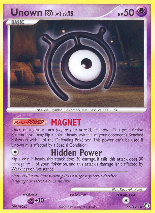 Unown M 66/123 Mysterious Treasures