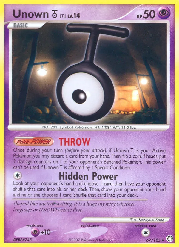 Unown T 67/123 Mysterious Treasures
