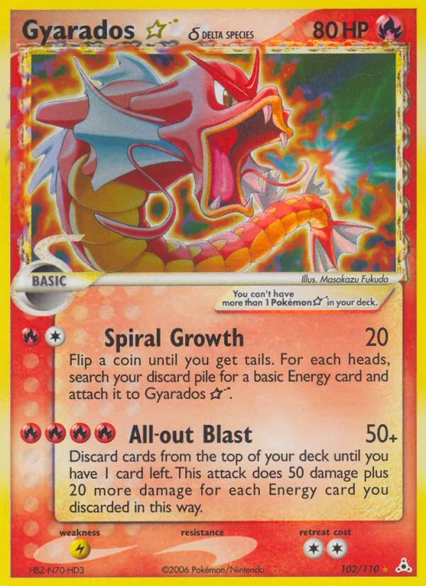 Gyarados ☆ δ 102/110 Holon Phantoms