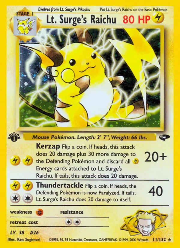 Lt. Surge's Raichu 11/132 Gym Challenge