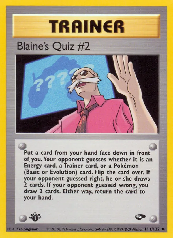Blaine's Quiz #2 111/132 Gym Challenge