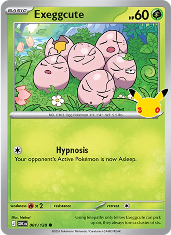 Exeggcute 001/128 30th Celebration