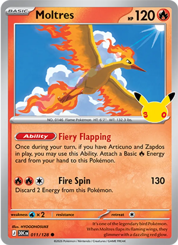 Moltres 011/128 30th Celebration