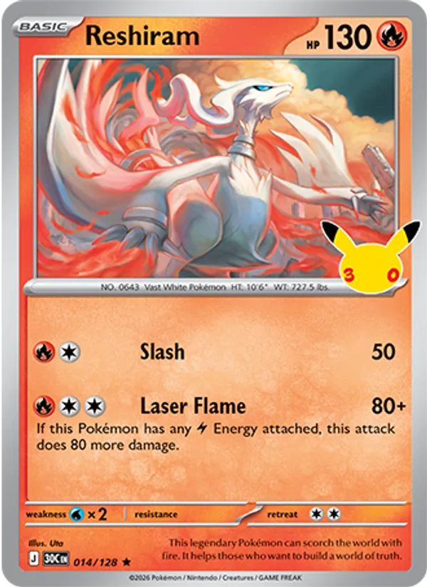 Reshiram 014/128 30th Celebration