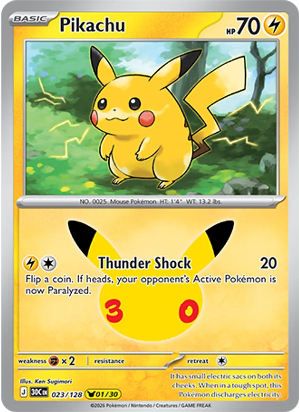 Pikachu 023/128 30th Celebration