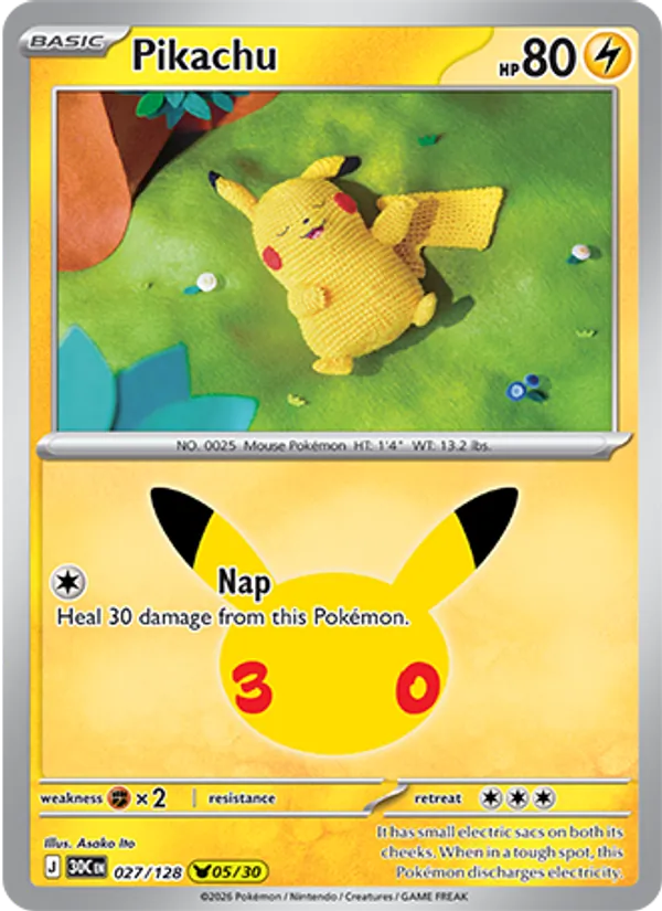 Pikachu 027/128 30th Celebration