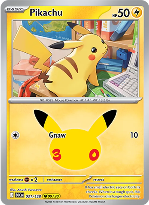 Pikachu 031/128 30th Celebration