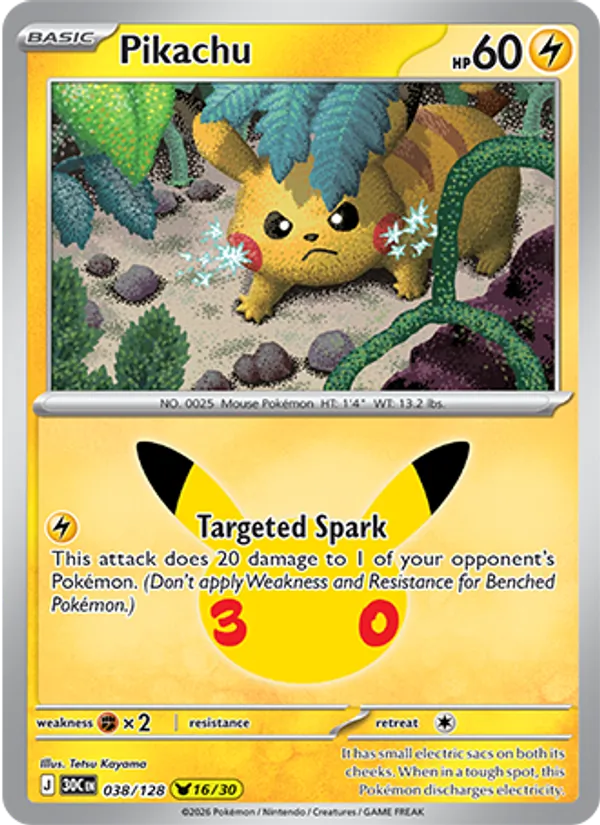 Pikachu 038/128 30th Celebration