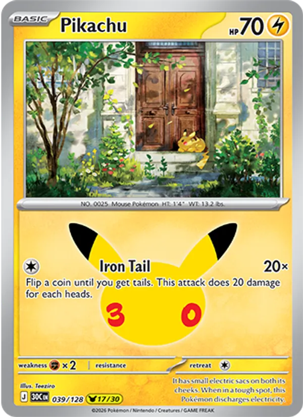 Pikachu 039/128 30th Celebration