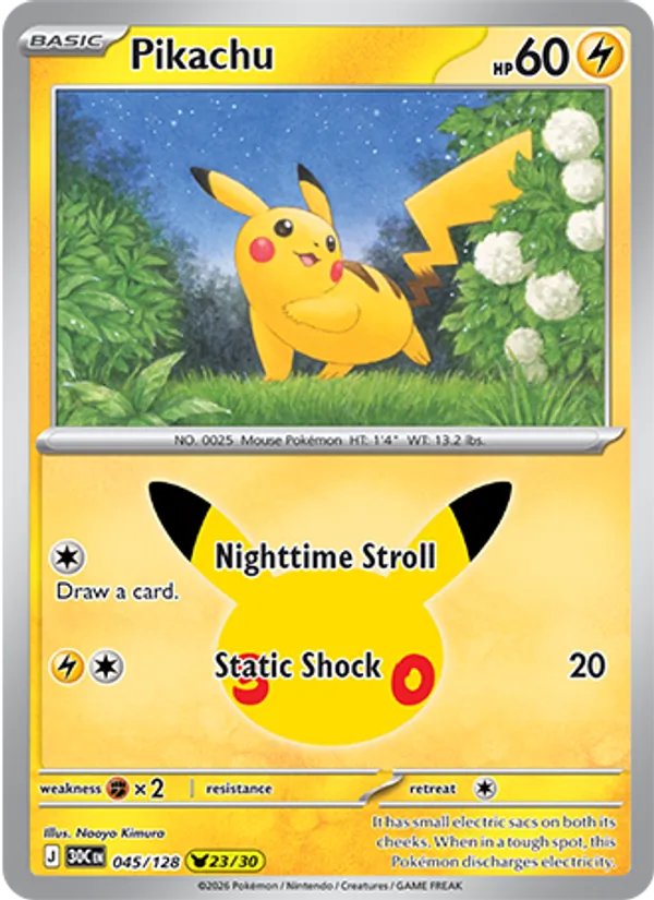 Pikachu 045/128 30th Celebration