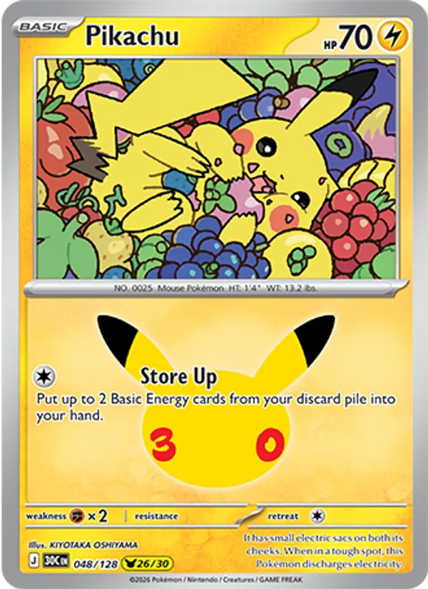 Pikachu 048/128 30th Celebration