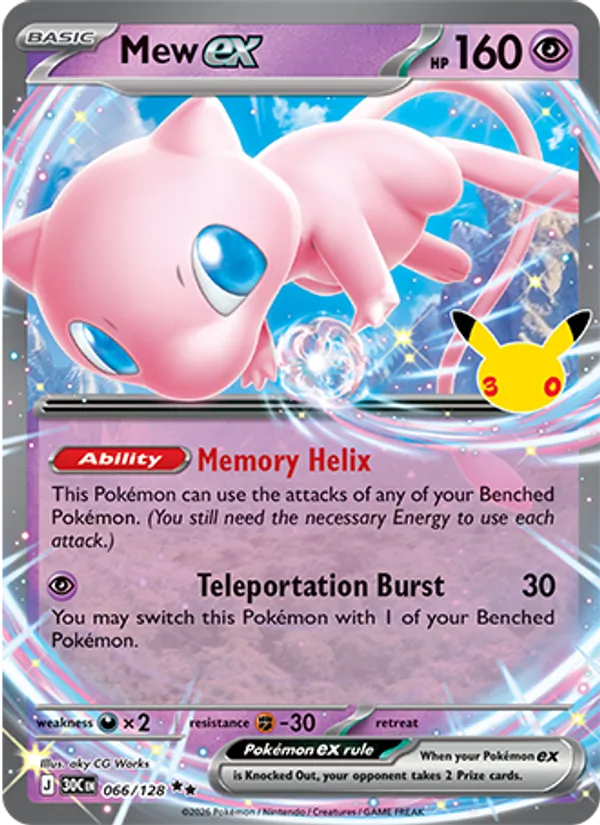 Mew ex 066/128 30th Celebration