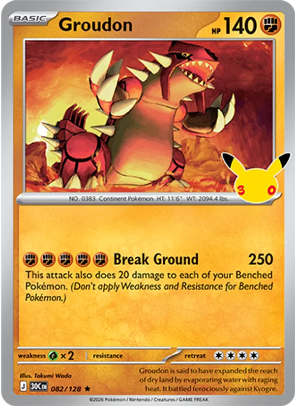 Groudon 082/128 30th Celebration