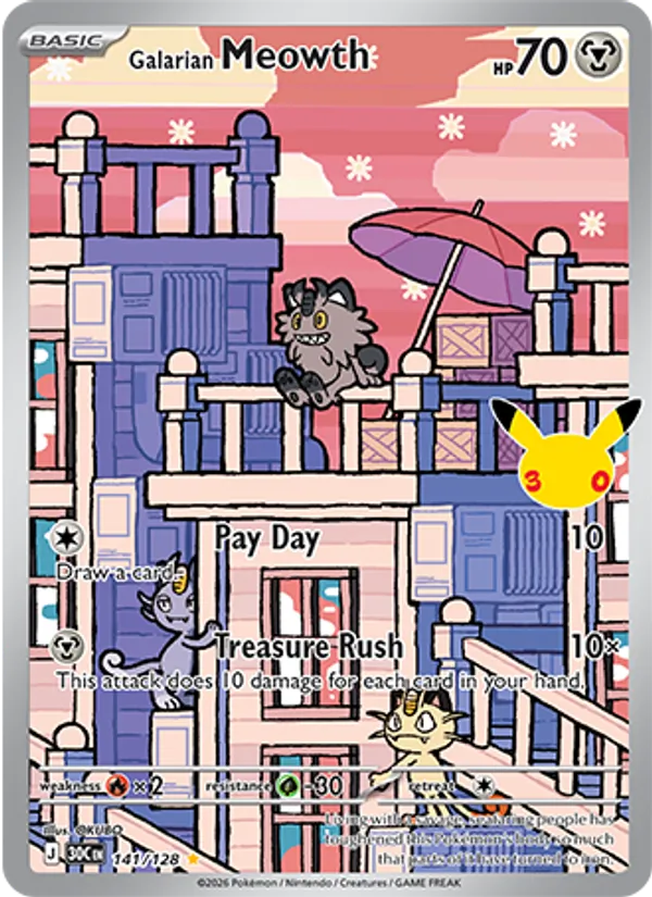 Galarian Meowth 141/128 30th Celebration