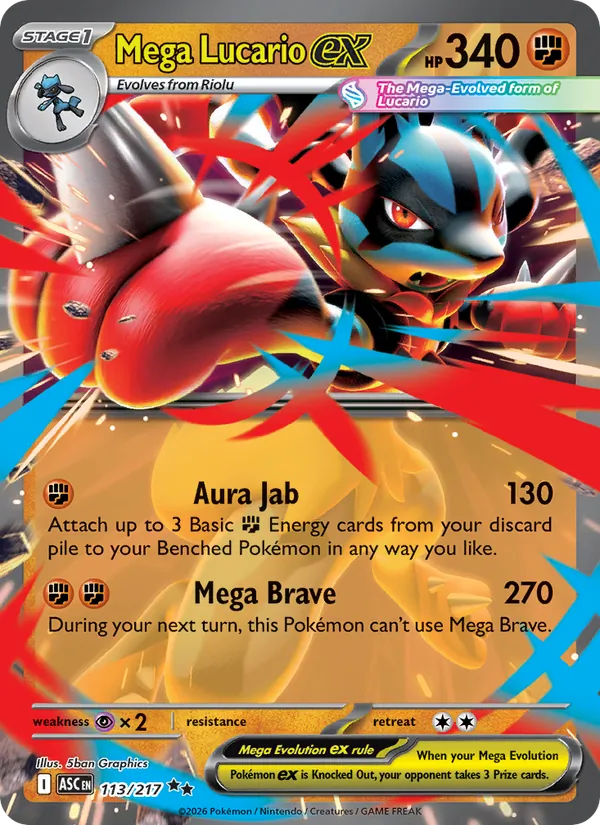 Mega Lucario ex 113/217 Ascended Heroes