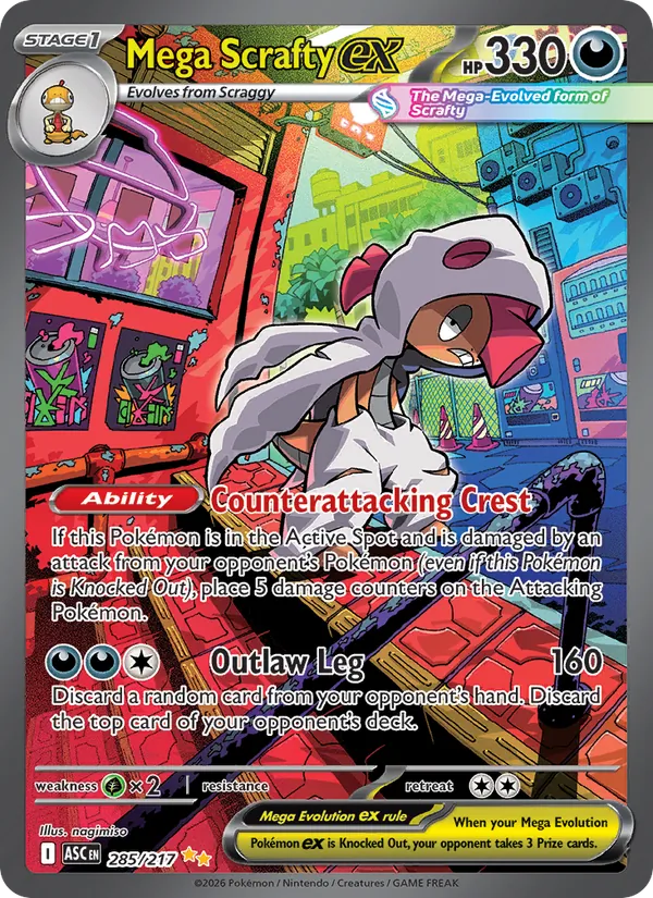 Mega Scrafty ex 285/217 Ascended Heroes