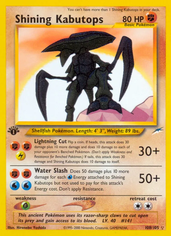 Shining Kabutops 108/105 Neo Destiny