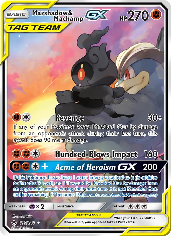 Marshadow & Machamp GX 199/214 Unbroken Bonds