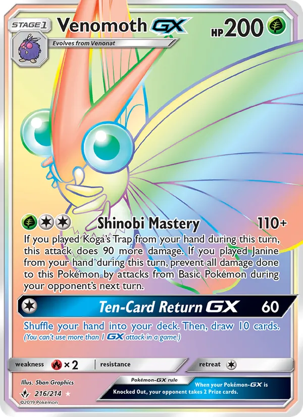 Venomoth GX 216/214 Unbroken Bonds