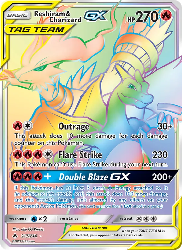 Reshiram & Charizard GX 217/214 Unbroken Bonds