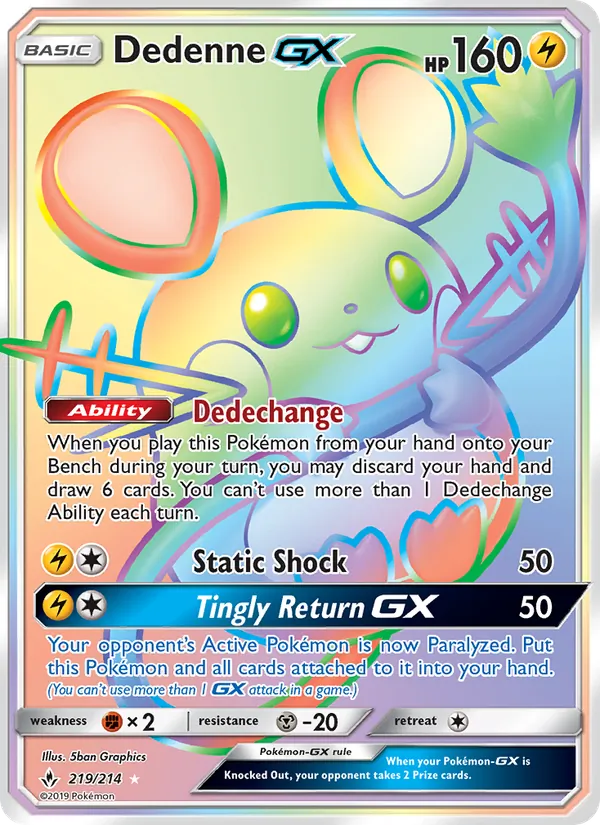 Dedenne GX 219/214 Unbroken Bonds