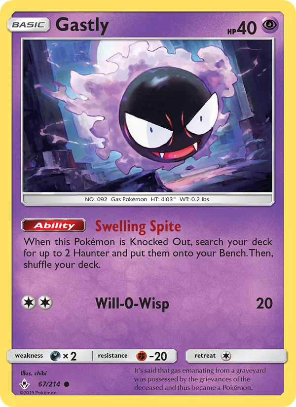 Gastly 67/214 Unbroken Bonds
