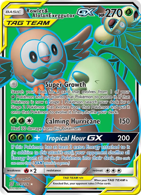 Rowlet & Alolan Exeggutor GX 214/236 Unified Minds