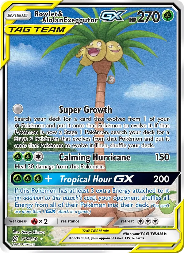 Rowlet & Alolan Exeggutor GX 215/236 Unified Minds