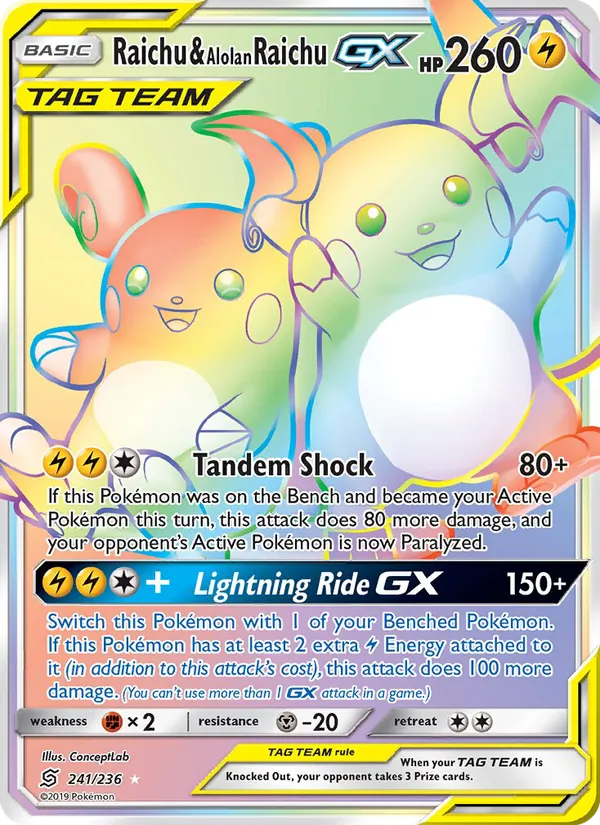 Raichu & Alolan Raichu GX 241/236 Unified Minds