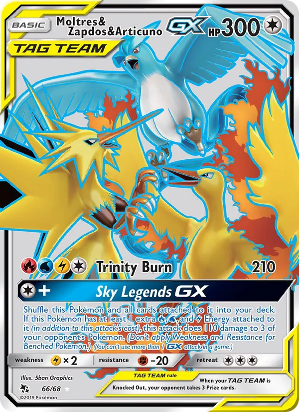 Moltres & Zapdos & Articuno GX 66/68 Hidden Fates
