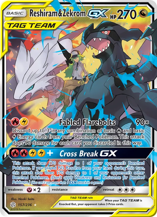 Reshiram & Zekrom GX 157/236 Cosmic Eclipse