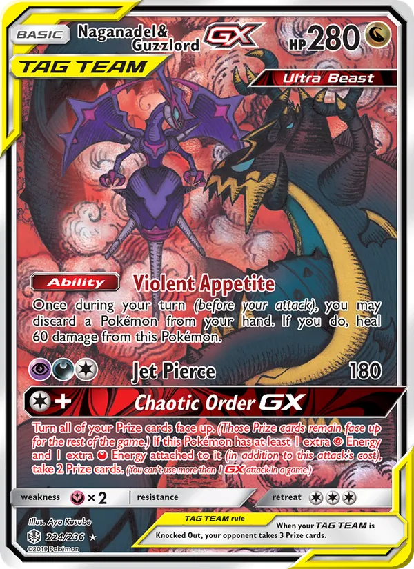 Naganadel & Guzzlord GX 224/236 Cosmic Eclipse