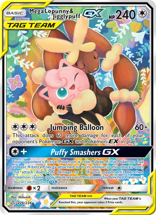 Mega Lopunny & Jigglypuff GX 226/236 Cosmic Eclipse