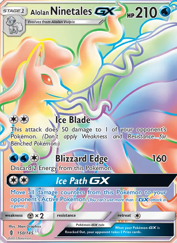 Alolan Ninetales GX 150/145 Guardians Rising